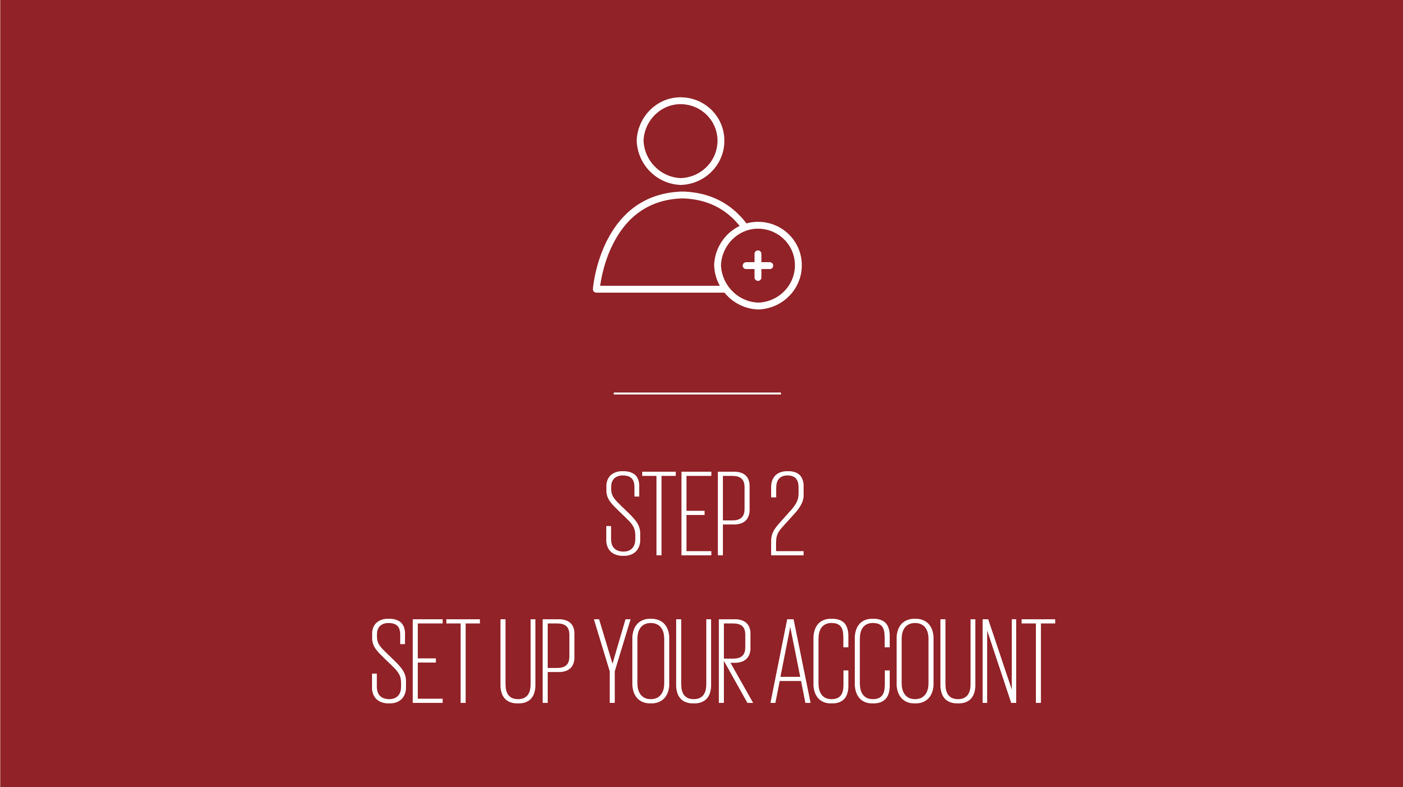 An image showing text reading steps2 set up your account
