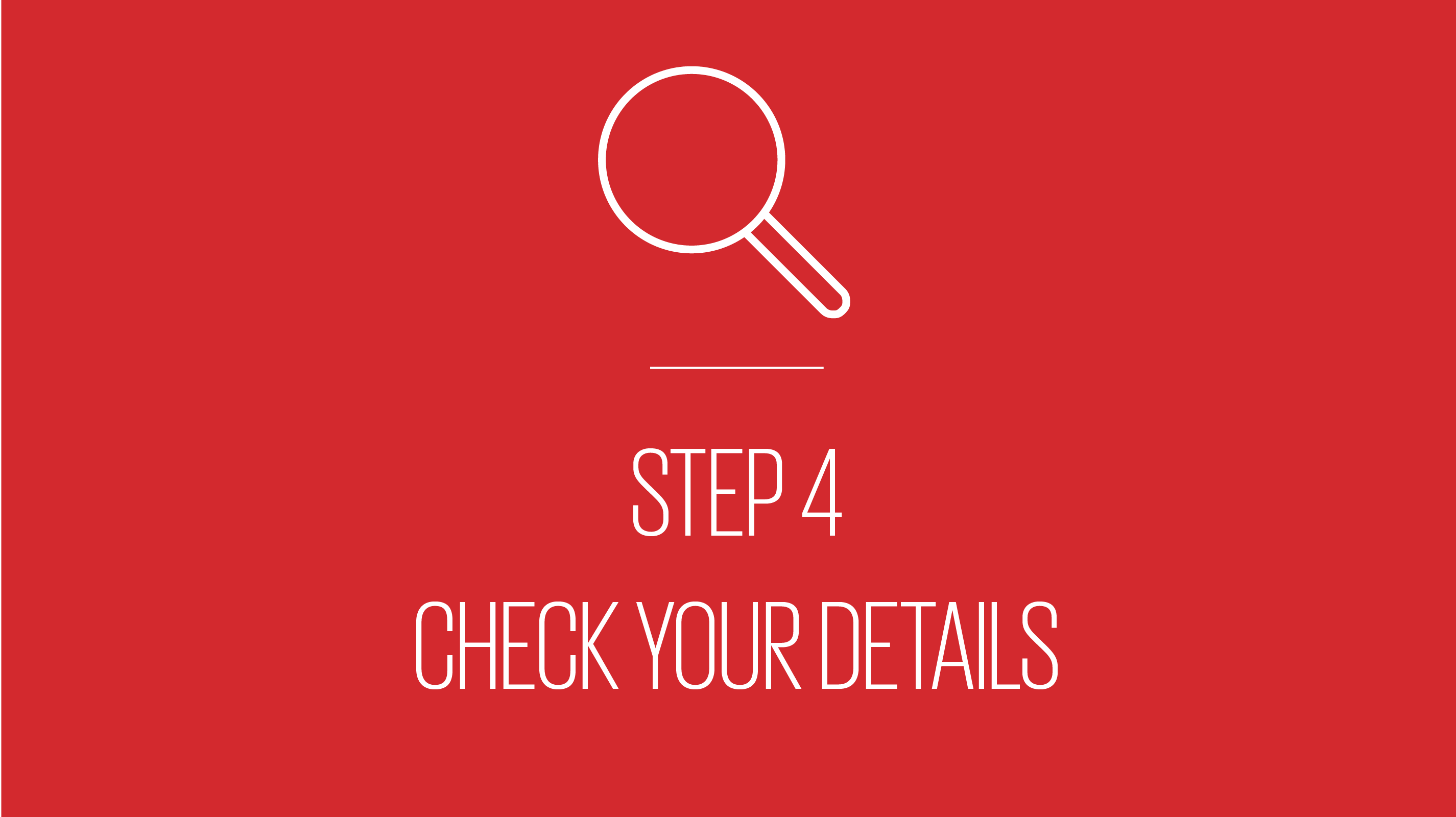 An image showing text reading step4 check your details