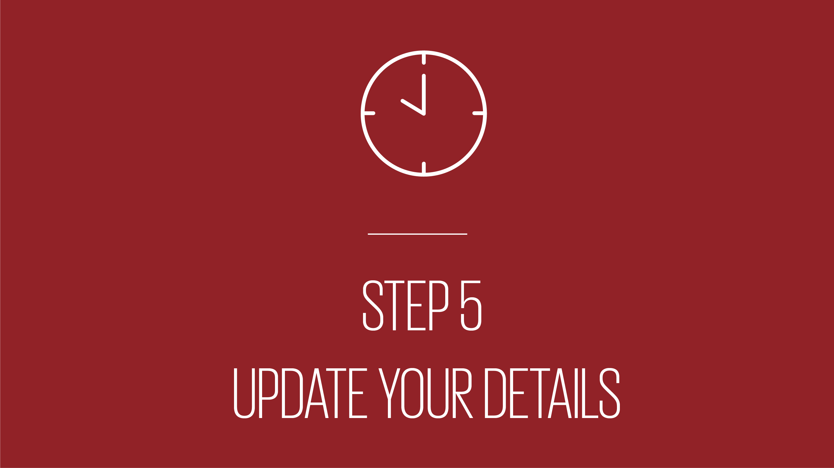 An image showing text reading step5 update your details