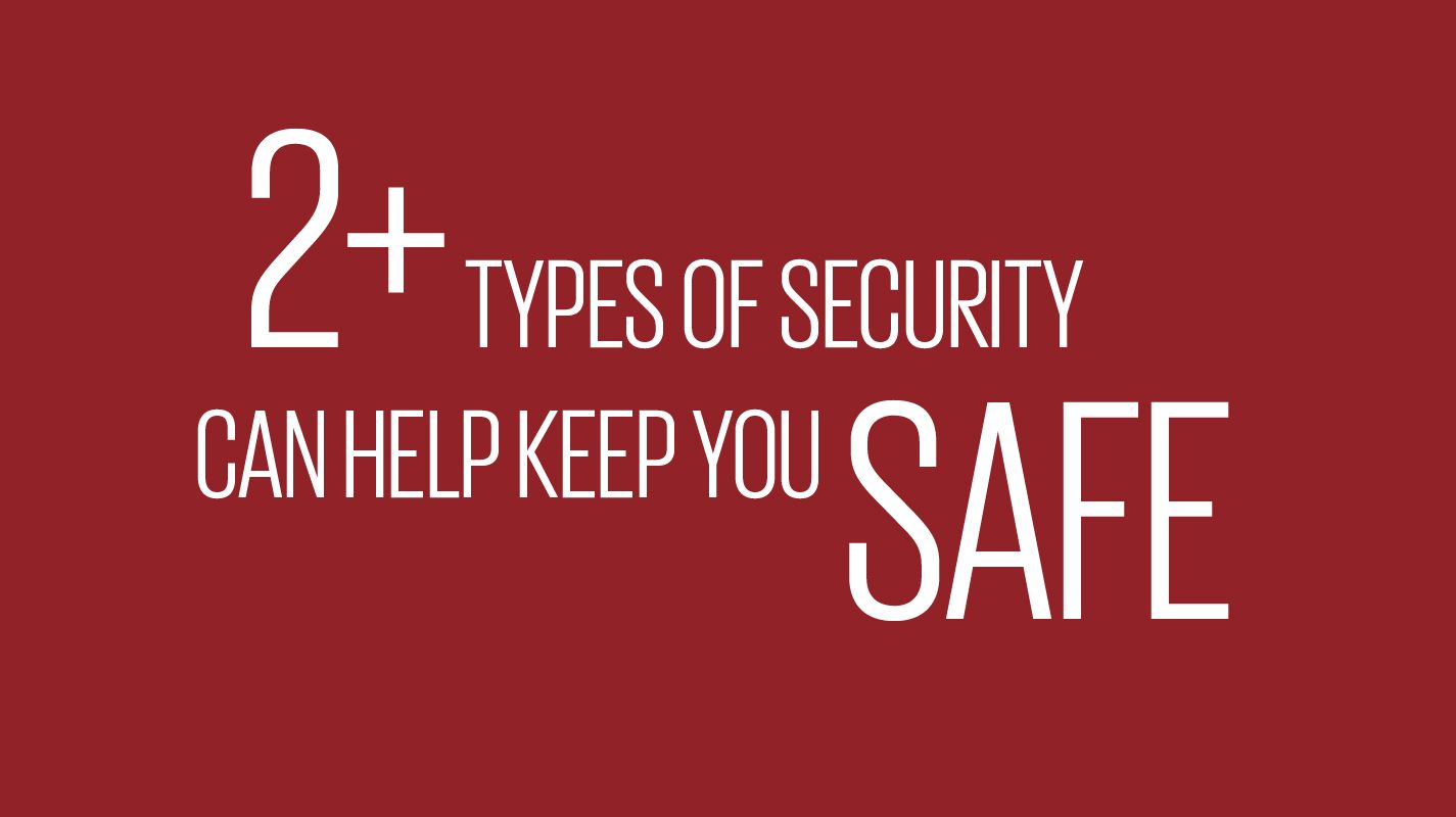 An image showing text reading 2+ types of security can help keep you safe