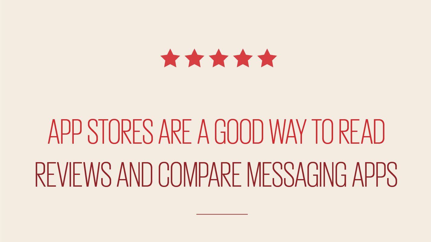 An image showing text reading app stores are a good way to read reviews and compare messaging apps